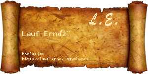 Lauf Ernő névjegykártya
